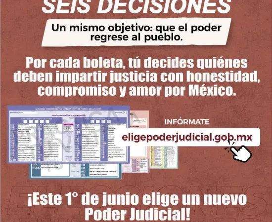 Anima Nino Morales a salir a votar por la renovación del Poder Judicial