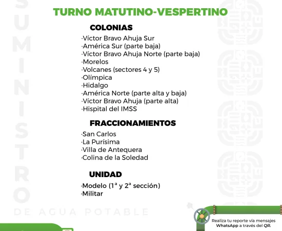 Agenda del suministro de agua potable 
