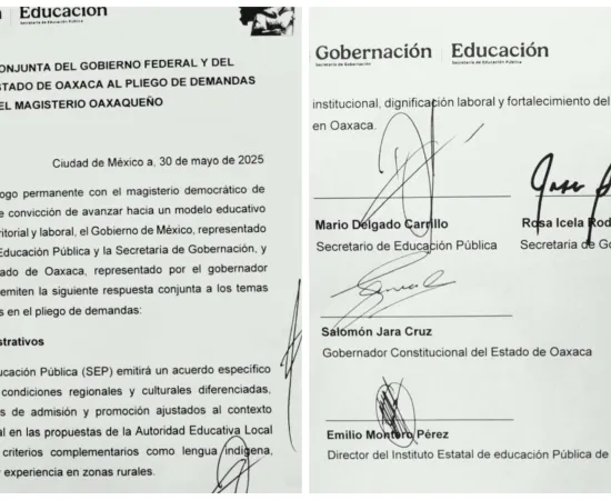 Responden gobierno federal y estatal demandas de magisterio oaxaqueño 