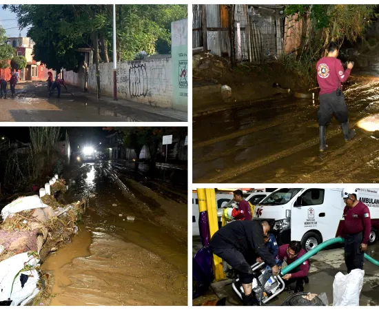 Atiende Protección Civil de Xoxocotlán zonas afectadas por intensas lluvias