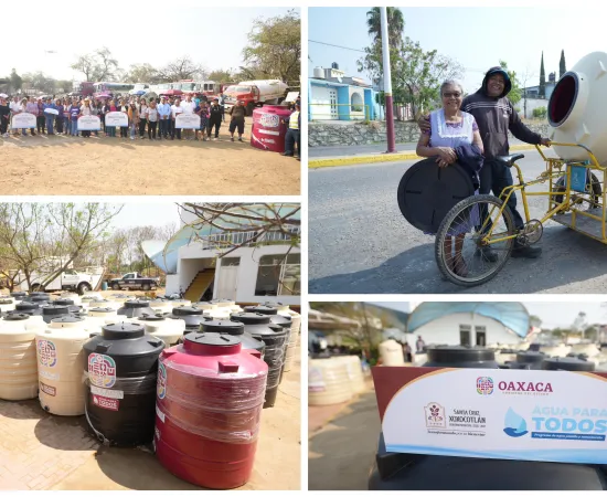 Entrega de tinacos refuerza estrategia contra la escasez de agua en Xoxocotlán
