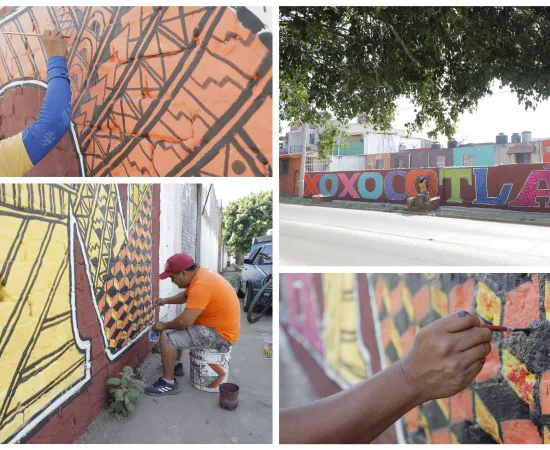 Mural con identidad: embellecen Boulevard Nuu nita nuu yoo en Xoxocotlán