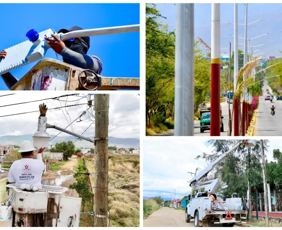 Santa Cruz Xoxocotlán fortalece infraestructura eléctrica y de alumbrado público