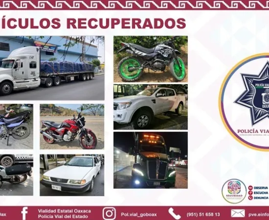 Recupera Policía Vial Estatal 23 vehículos con reporte de robo durante mayo