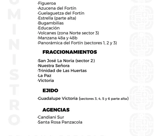 Agenda del suministro de agua potable para este sábado 