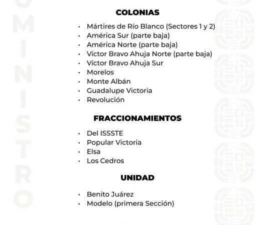 Agenda del suministro de agua potable para este sábado 
