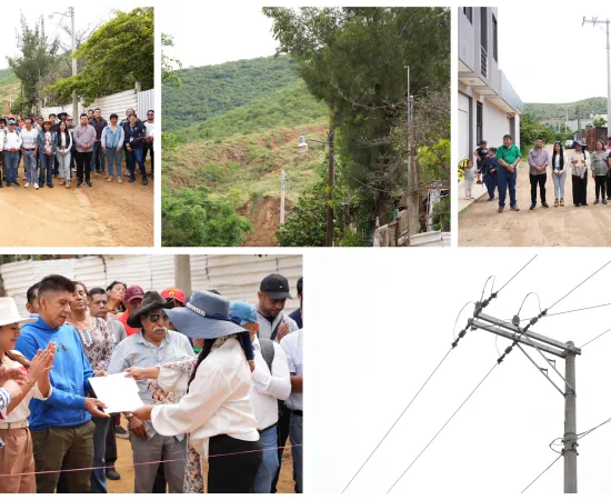 Nancy Benítez entrega obras de electrificación en tres colonias de Xoxocotlán