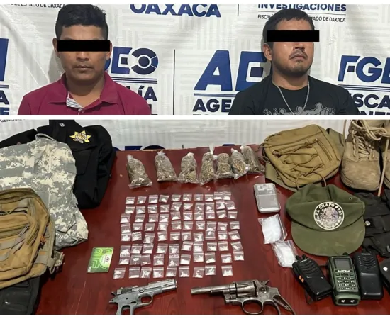 En cateos del Istmo, detienen a dos personas que agredieron con disparos de arma de fuego a la AEI