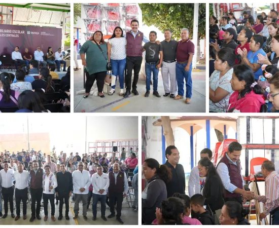 Entregan mobiliario y equipo educativo en escuelas de Viguera y Santa Rosa Panzacola