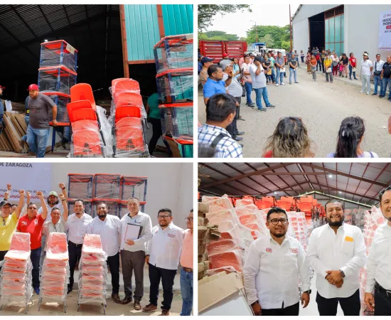 Entregan mobiliario a escuelas de Juchitán
