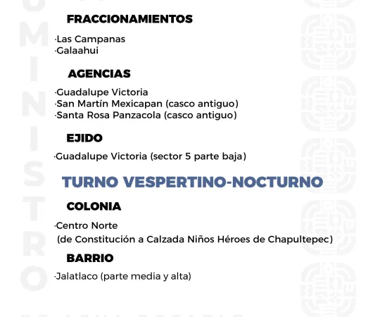 Agenda del suministro de agua potable para este sábado 