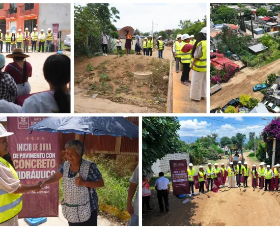 Nancy Benítez inicia nuevas obras de pavimentación en 3 colonias más de Xoxocotlán