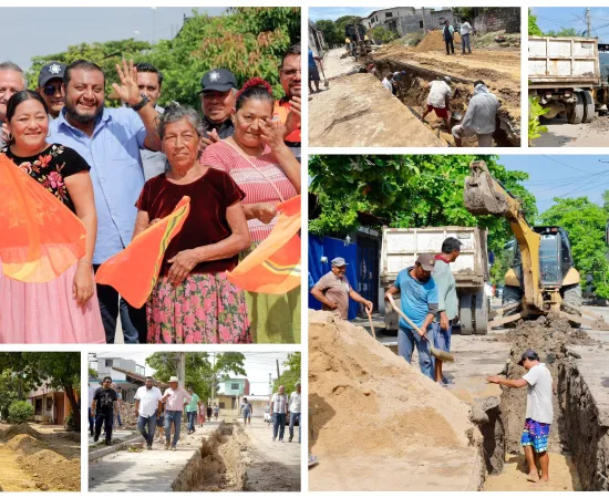 Gobierno juchiteco trabaja junto a vecinos para resolver drenaje colapsado 