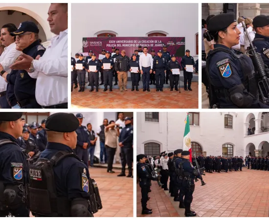 Reconocen 35 años de la Policía Municipal de Oaxaca de Juárez 