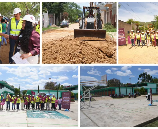 Arranca Nancy Benítez obras de pavimentación y techado escolar