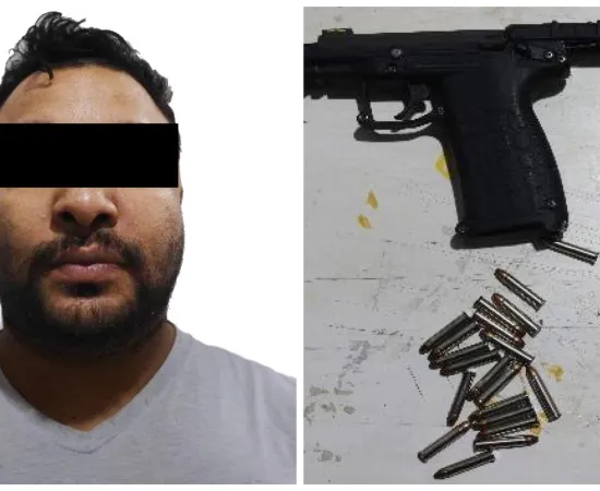 Policía Municipal detiene a una persona por portación de arma de fuego