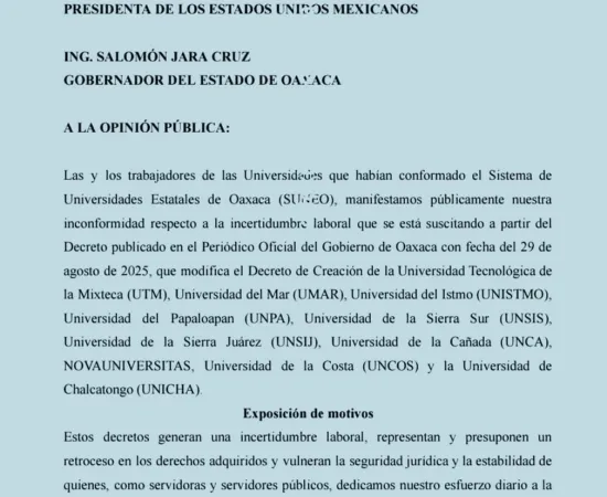 SUNEO rechazan el decreto que modifica creación de universidades