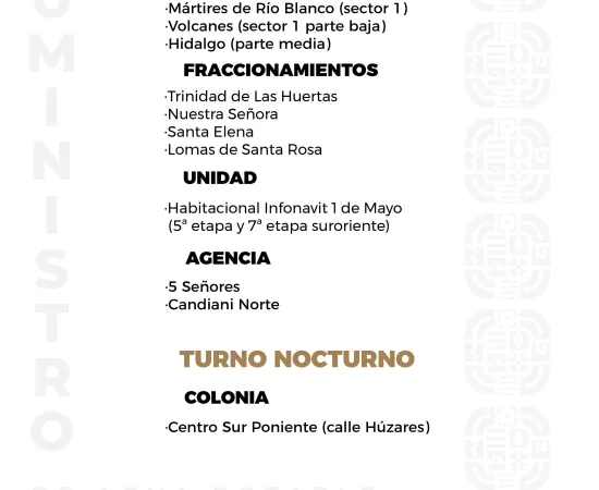 Agenda del suministro de agua potable para este martes 