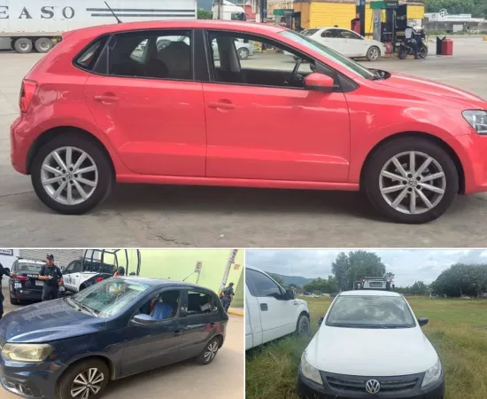 Policía Vial Estatal recupera tres automóviles con reporte de robo en la capital oaxaqueña