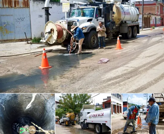 Da Soapa mantenimiento a red sanitaria en 4 colonias de San Martín Mexicapam en la ciudad de Oaxaca