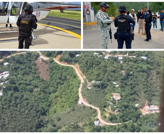 Realizan operativos aéreos en la Sierra Sur para búsqueda de persona desaparecida
