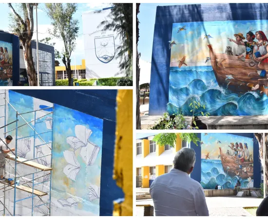 Realiza Daniel Poeta Latas mural en la UABJO
