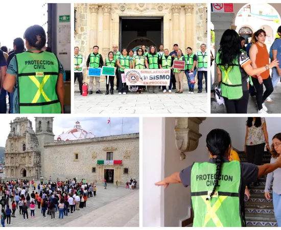 Participación activa en el Segundo Simulacro Nacional 2025 en el Palacio de Oaxaca de Juárez