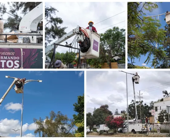 Municipio de Oaxaca de Juárez mejora servicios vecinales para una ciudad más iluminada y segura