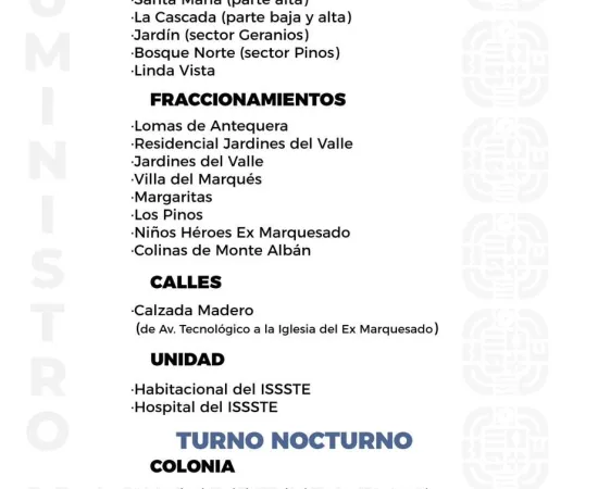 Agenda del suministro de agua potable para este sábado 