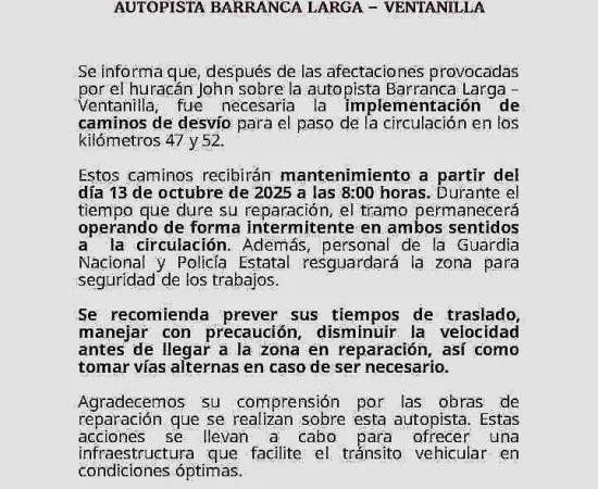 Implementan caminos de desvío sobre Barranca Larga - Ventanilla