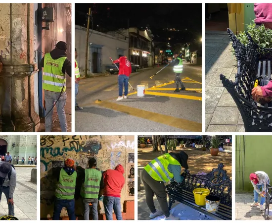 Mantienen cuadrillas del Centro Histórico acciones para mejorar la imagen urbana de la capital