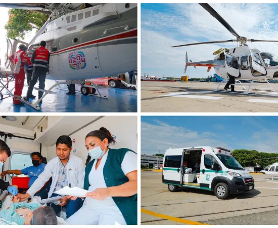 Trasladan vía aérea s menor de Salina Cruz a la Cd. de Oaxaca 