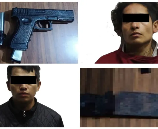 Policía Municipal detiene a dos personas en posesión de un arma de fuego de utilería