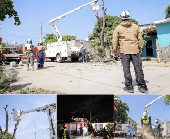 Gobierno de Juchitán colabora con CFE tras afectaciones eléctricas por fuertes vientos 