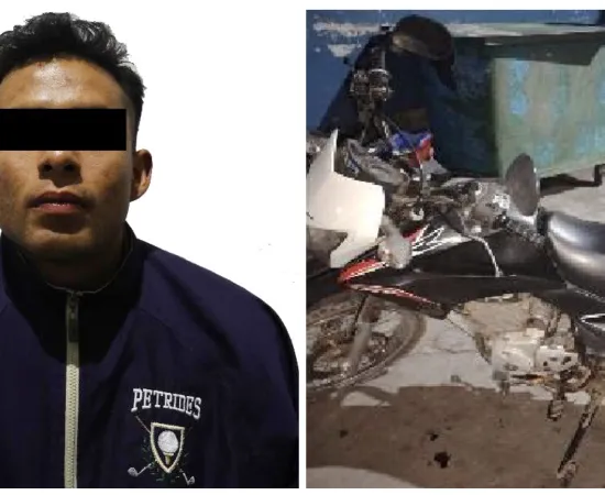 Policía Municipal detiene a dos personas al conducir una motocicleta con reporte de robo