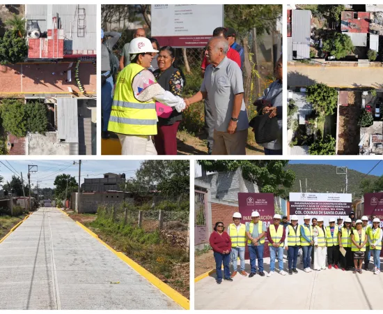 Inauguran en Xoxocotlán pavimentaciones que hacen historia