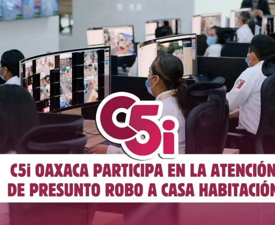 Coadyuva C5i en la detención de una persona por presunto robo a una casa habitación en la capital del estado