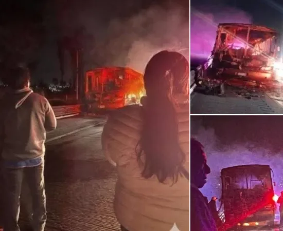 Se incendia autobús que se dirigía a Huautla 