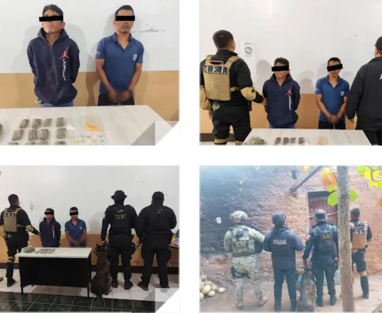 Durante cateo en la Cañada, detiene a dos personas por narcomenudeo