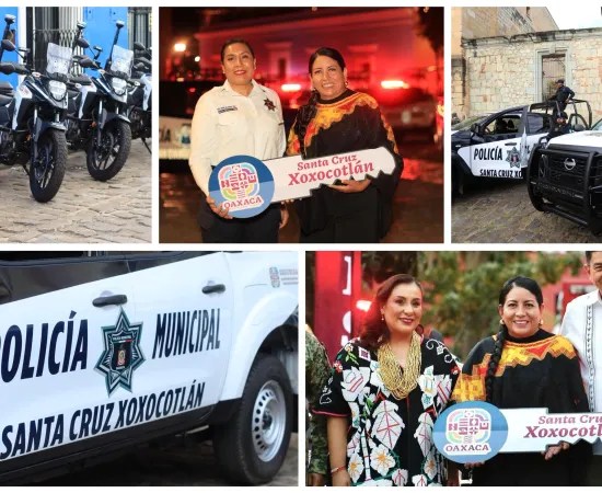 Entrega Gobernador a Nancy Benítez 10 nuevas patrullas y motopatrullas para Xoxocotlán