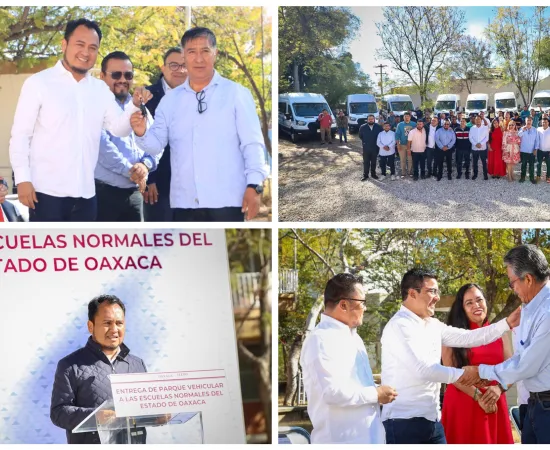 Entrega Gobierno de Oaxaca parque vehicular nuevo a las 11 Escuelas Normales del estado