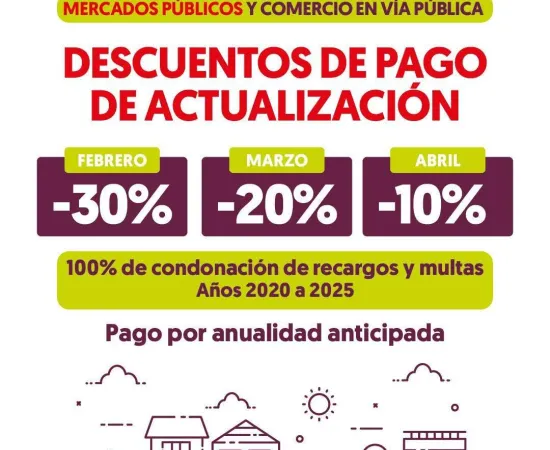Cabildo de Oaxaca de Juárez invita a comerciantes de mercados y comercio en vía pública a aprovechar incentivos fiscales