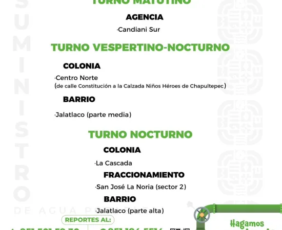 Agenda del suministro de agua potable 