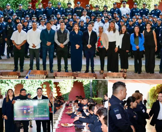 Festejan el Día de la y el Policía en Santa Lucía del Camino 