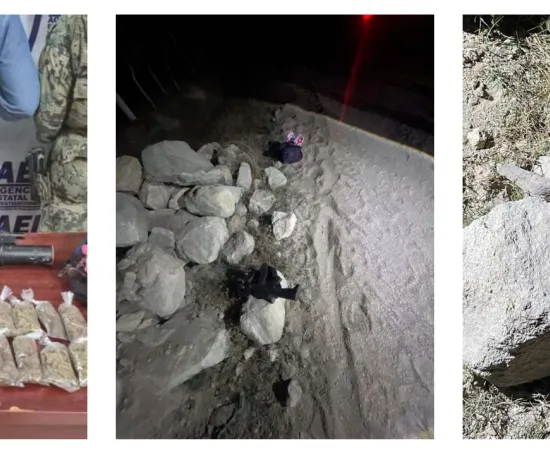 Aseguran lanza granadas, fusil tipo “cuerno de chivo” y paquete con droga tras operativo en la Costa