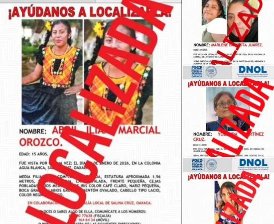 Localizan a cuatro mujeres reportadas como no localizadas en distintas regiones del estado