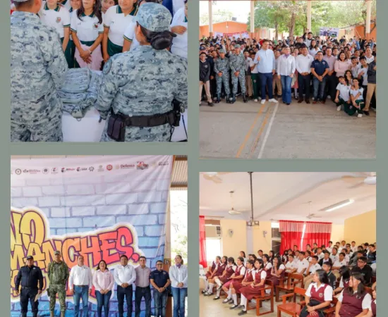 Gobierno juchiteco reanuda el programa "No manches, es tu vida", en la secundaria "Símbolos Patrios"