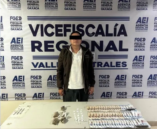 Catean punto de narcomenudeo, detienen a una persona, aseguran drogas y dinero en efectivo en Valles Centrales