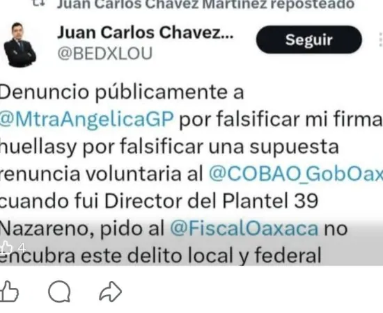 Según la dirección del COBAO, al director despedido, se le trató de indemnizar 