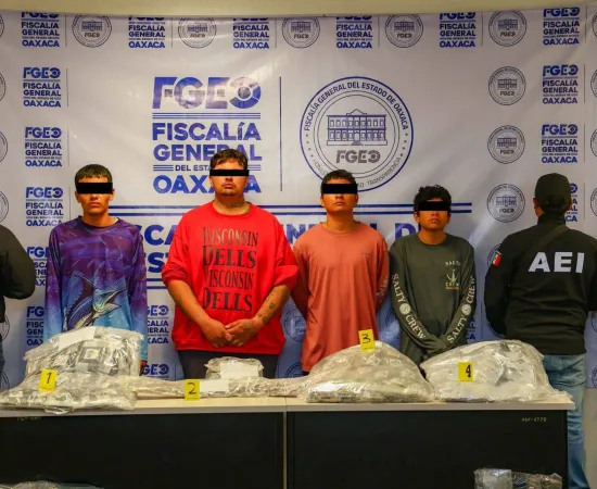 Aseguran más de 300 dosis de drogas y detienen a cuatro personas, pertenecerían a principal célula de narcomenudeo de San José del Pacífico